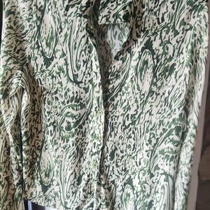 Rachel Zoe Green and White Button Down Shirt